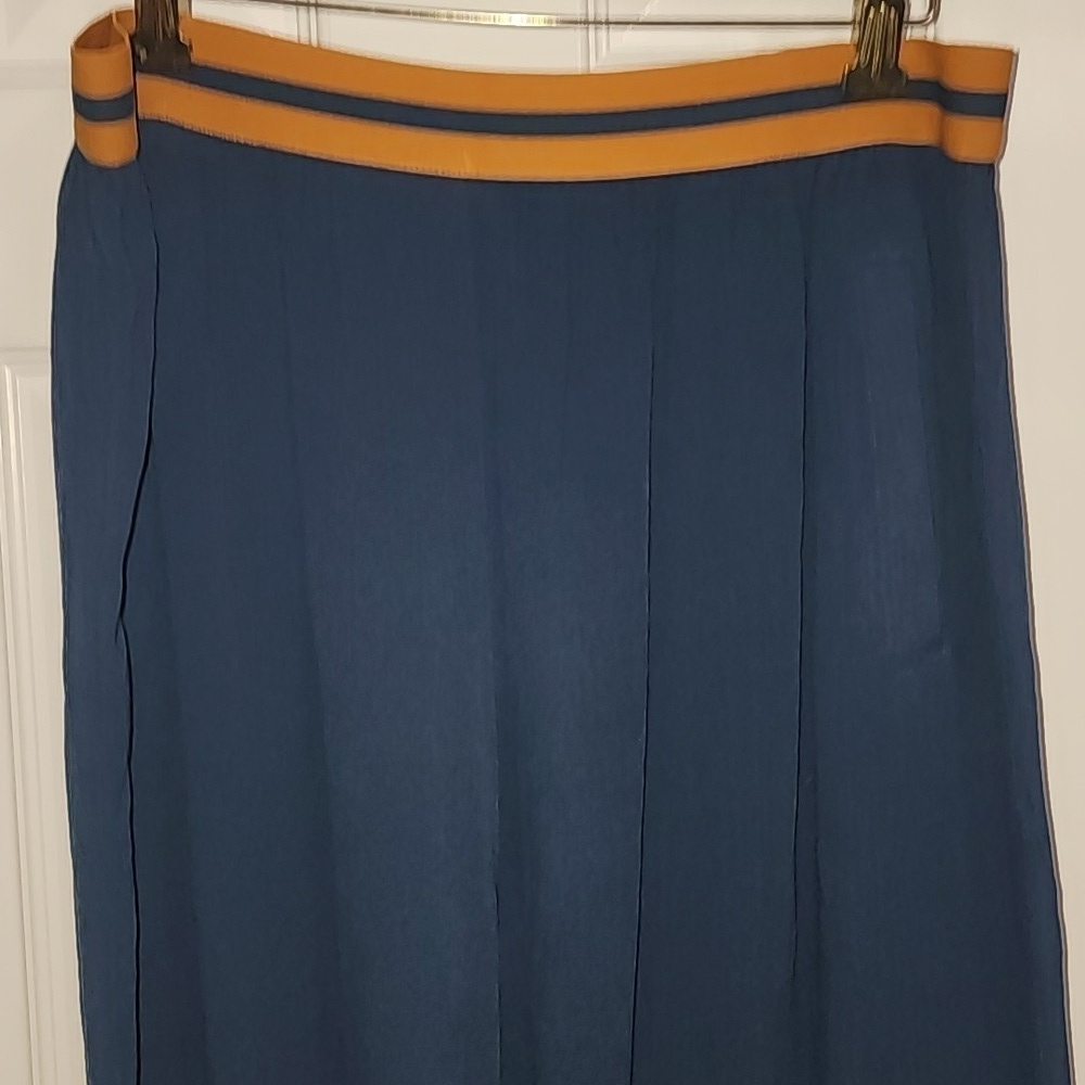 NWT Matilda Jane Navy Flowy Pants Gold Elastic Waistband Size Large​​​​​ - Picture 3 of 7